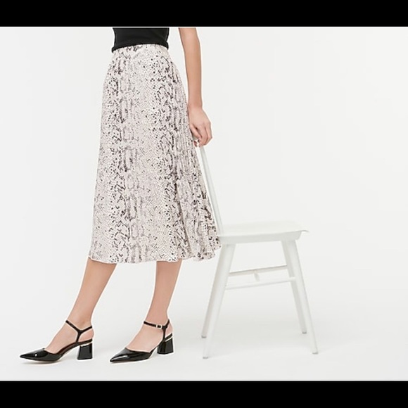 Jcrew midi pleated snakeskin print skirt - Picture 1 of 3